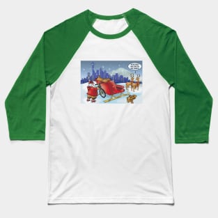 Santa's Bike Rack Baseball T-Shirt